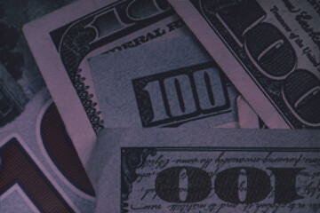 Beautiful Dollars on a table night background. American, US Dollars Cash Money. Macro  photography...