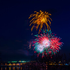 fireworks in the city