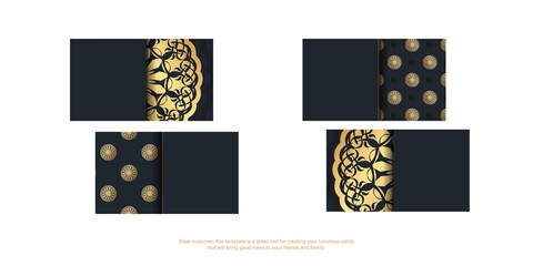 Black business card with old brown pattern for your contacts.