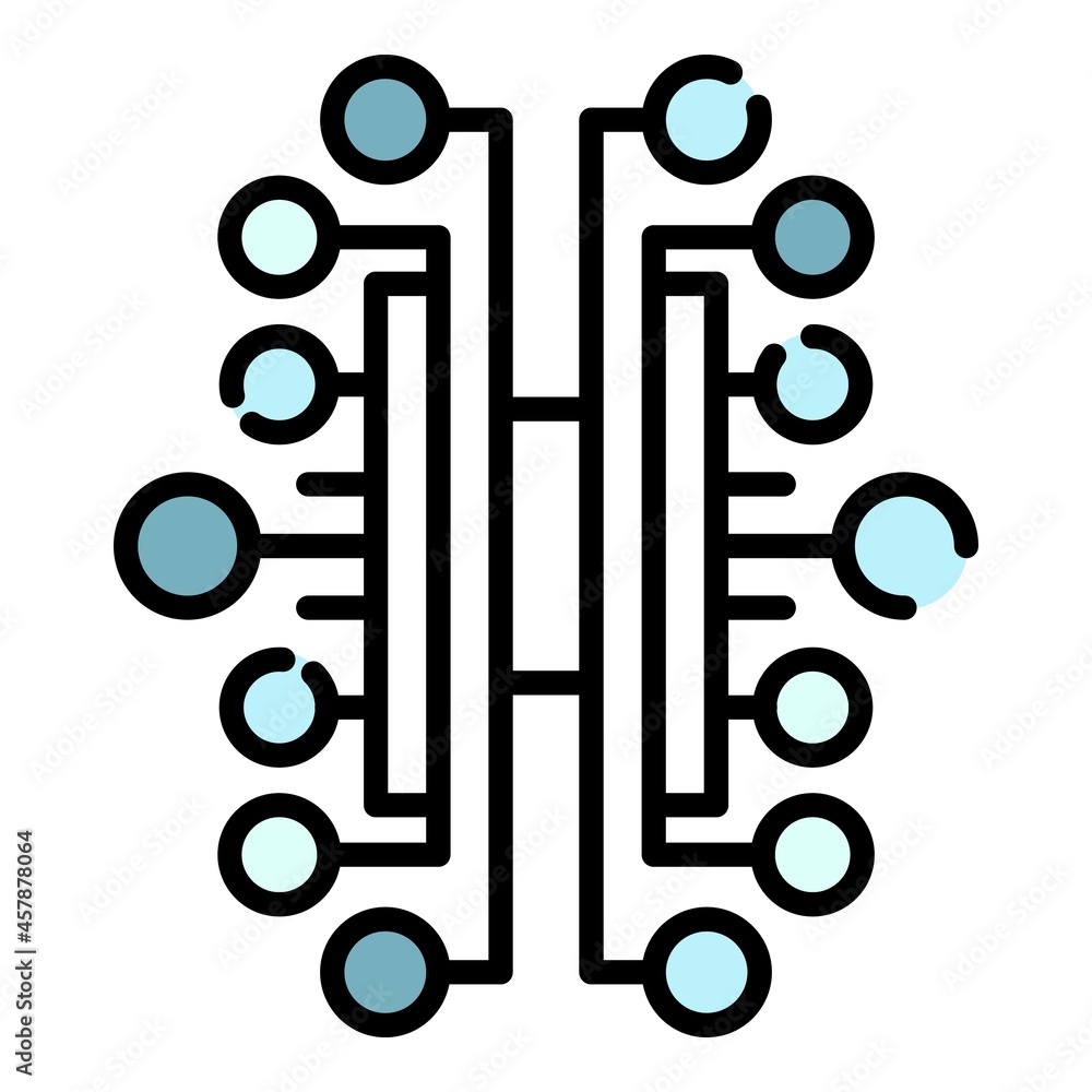 Poster cybernetics icon. outline cybernetics vector icon color flat isolated