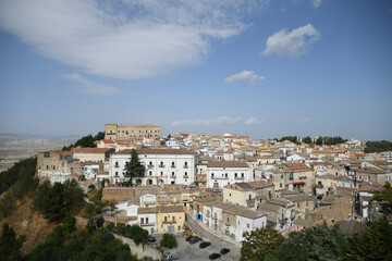 Fototapeta na wymiar Panoramic view of Ascoli Satriano, an old town in the province of Foggia, Italy.