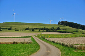 Windräder, Windkraftanlage auf der Schwäbischen Alb, Baden Württemberg; Deutschland