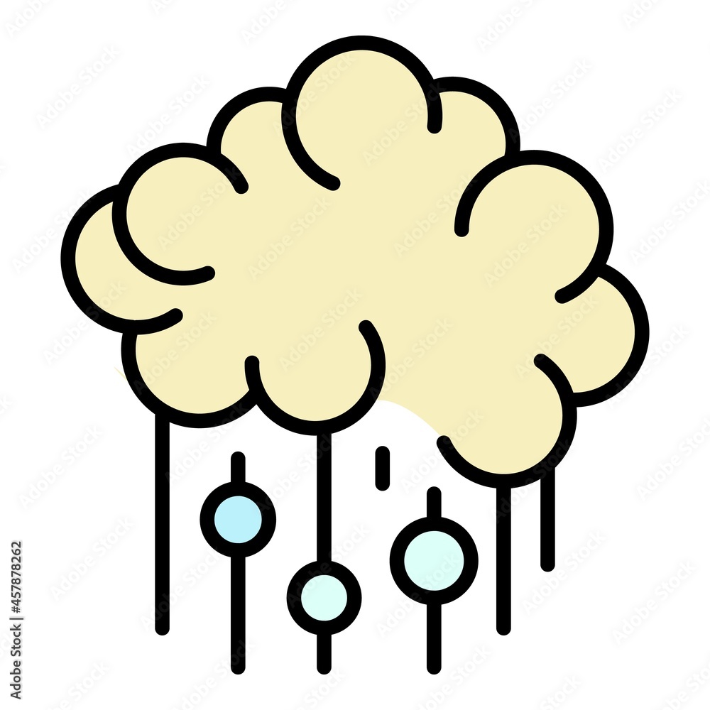 Poster cyber computer icon. outline cyber computer vector icon color flat isolated