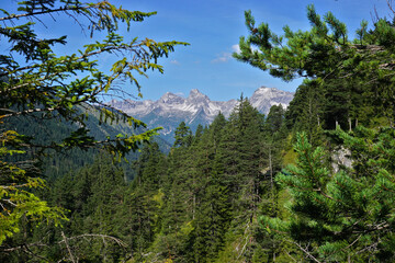  Blick zur Hornbachkette im Lechtal, Österreich, Tirol, Standort: Hahntennjoch-Passstraße