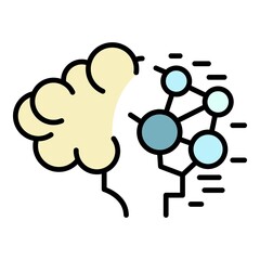 Artificial intelligence icon. Outline artificial intelligence vector icon color flat isolated