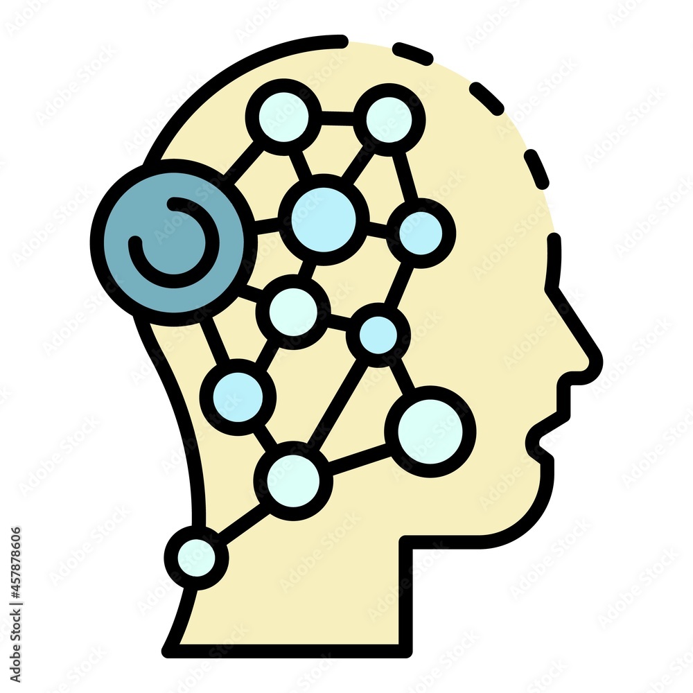 Aufkleber robot head icon. outline robot head vector icon color flat isolated