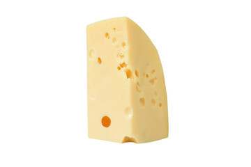Cheese with holes on an isolated white background.
