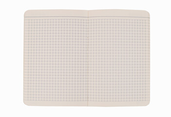 A notebook with empty pages, isolated on a white background.