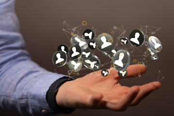 videoconference group of people talking in social network