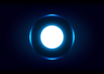 Abstract Vector blue light neon circle background,illustration vector design