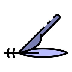 Seam cutting icon. Outline seam cutting vector icon color flat isolated