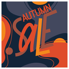 Autumn sale poster, advertisement flyer