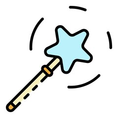 Magic star band icon. Outline magic star band vector icon color flat isolated