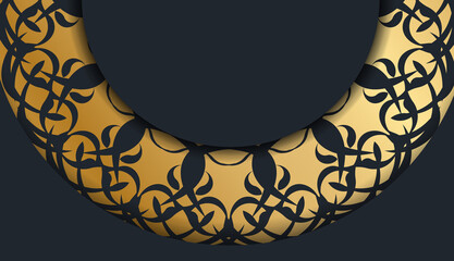 Postcard in black with a Greek brown pattern for your congratulations.