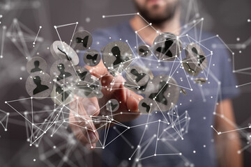 using social network connection 3D rendering