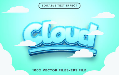Cloud editable text effect premium vectors