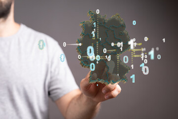 Abstract of germany map network, internet and global connection concept