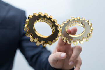 business team gear to success concept
