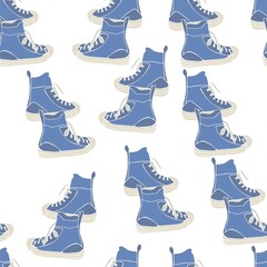 Seamless pattern of gumshoes on a white background