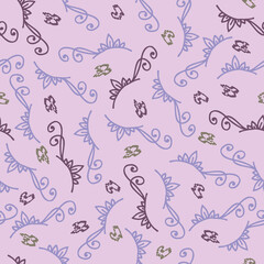 Background with vintage florals. For design and fashion prints, a seamless vector pattern