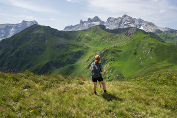 Fototapeta na wymiar Golmer Höhenweg hiking austria