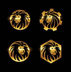 Golden Lion Vector Sign