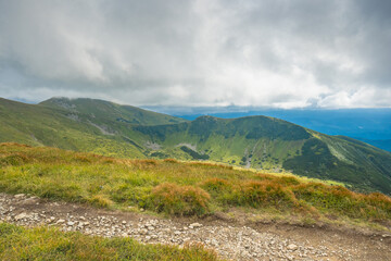 Fototapeta na wymiar Montenegrin ridge, Carpathians mountains peak