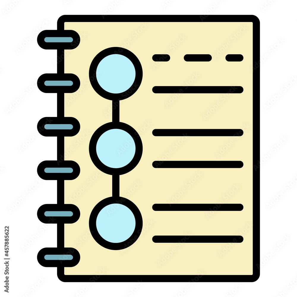 Poster check list icon. outline check list vector icon color flat isolated