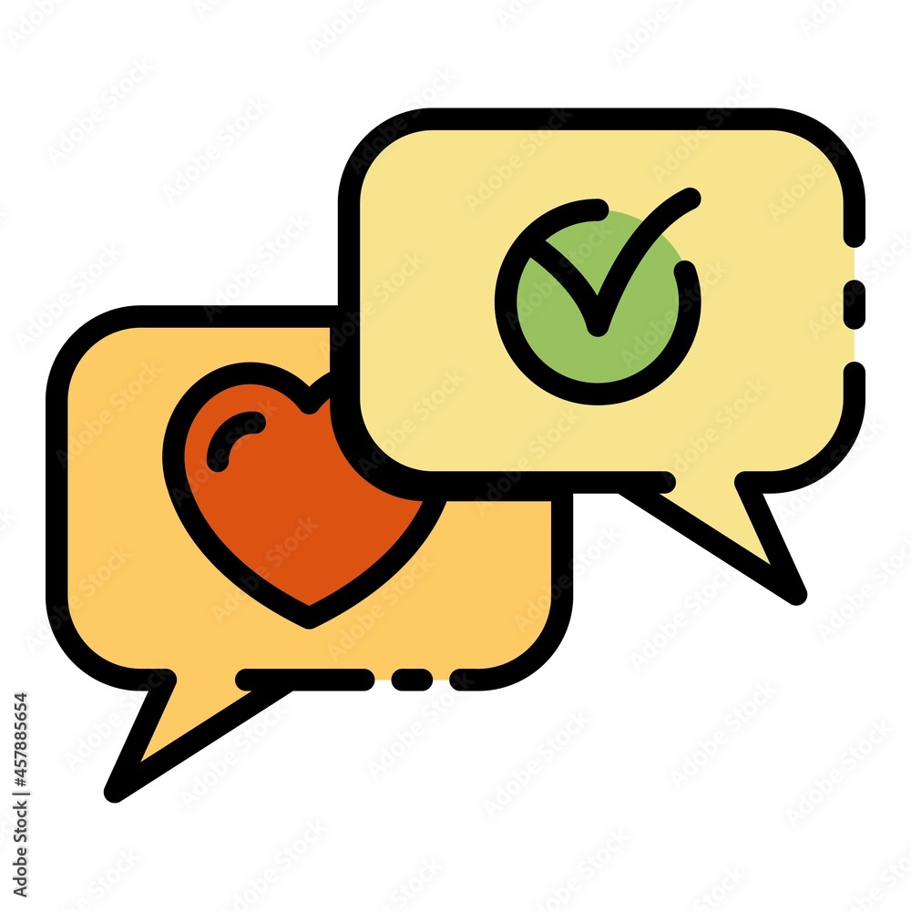 Poster chat bubbles icon. outline chat bubbles vector icon color flat isolated
