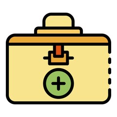 Closed transplant box icon. Outline closed transplant box vector icon color flat isolated