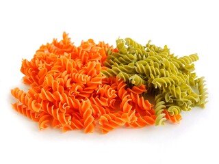 various multicolor pasta for diet close up