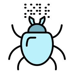 Human mite icon. Outline human mite vector icon color flat isolated