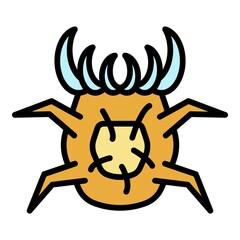 Dust mite icon. Outline dust mite vector icon color flat isolated
