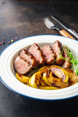 duck breast meat and garnish poultrysecond course side dish fresh ready to eat meal snack on the table copy space food background 