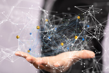 Business cubes  network team word