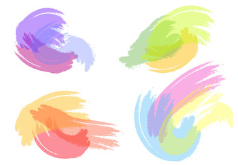 Fototapeta na wymiar Bright watercolor effect stains, hand drawn vector