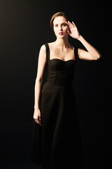 Fototapeta premium graceful lady in black
