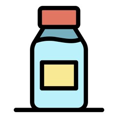 Cough syrup icon. Outline Cough syrup vector icon color flat isolated