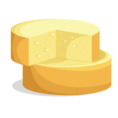 Vector image of a round cheese roll. Cartoon style. EPS 10