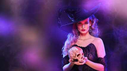 sorceress with a skull