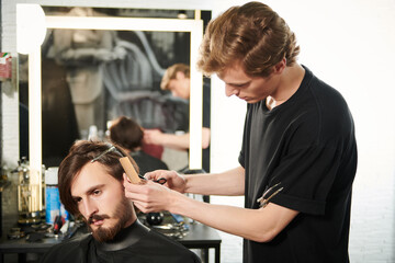 cutting client  hair