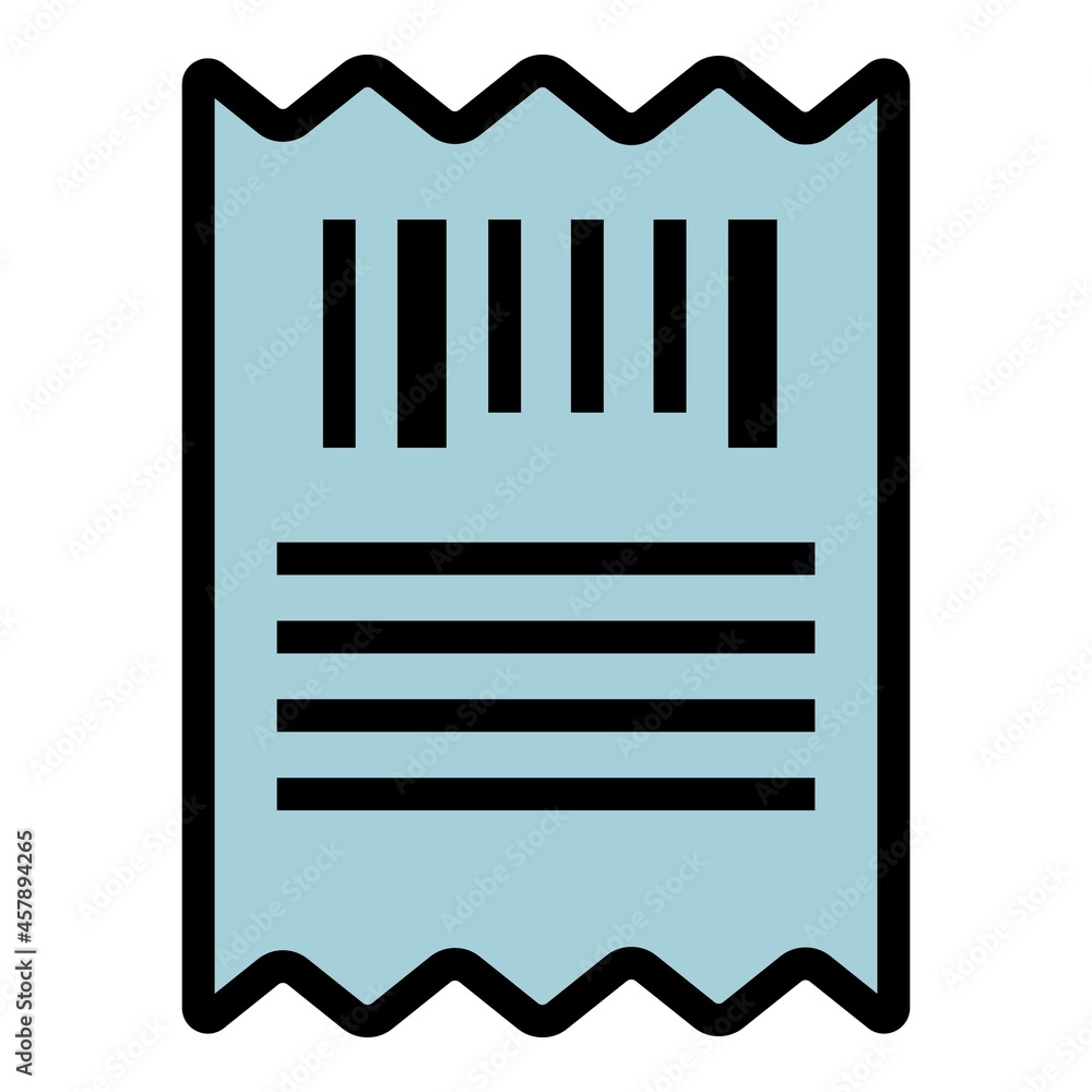 Poster barcode check icon. outline barcode check vector icon color flat isolated