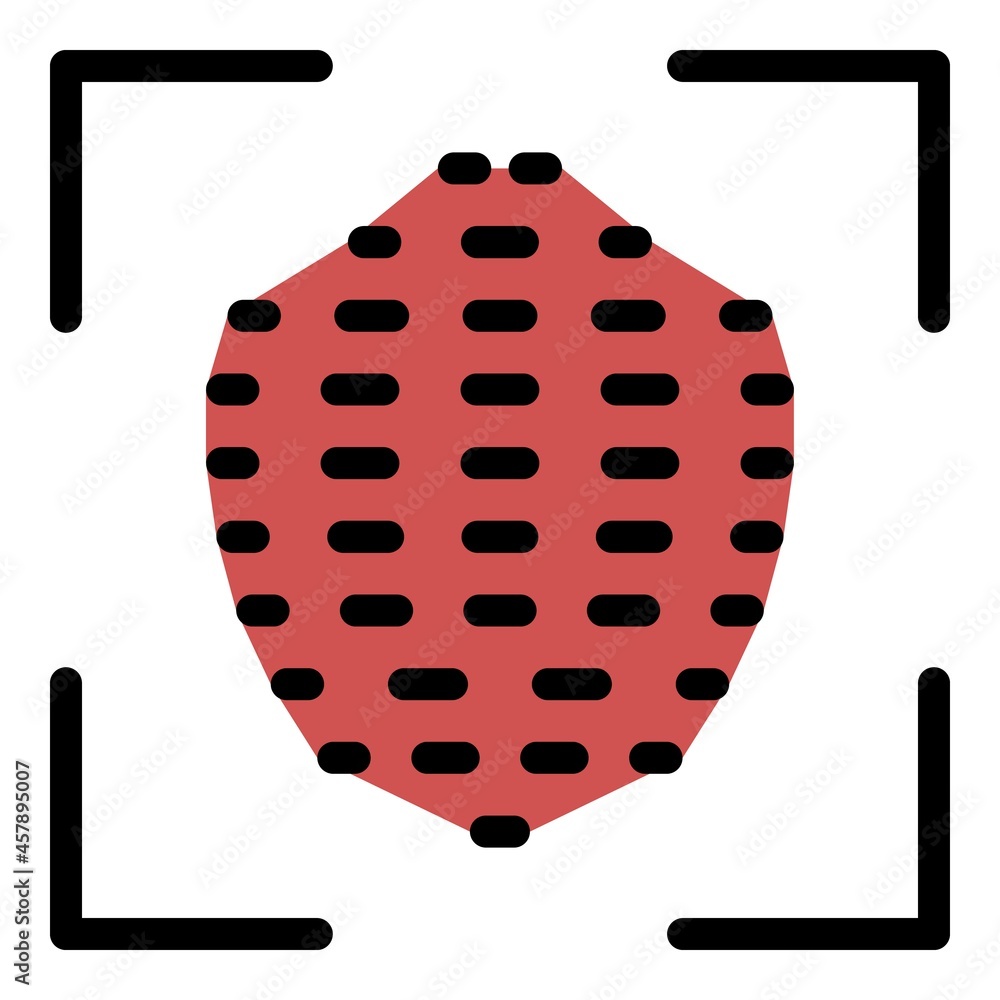 Poster fingerprint scan icon. outline fingerprint scan vector icon color flat isolated