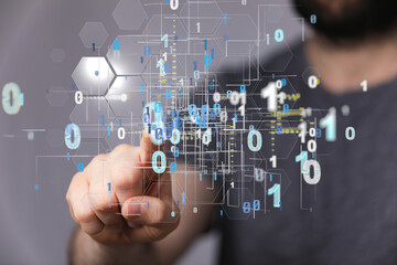 Obraz premium Technology background. Big data concept. Binary