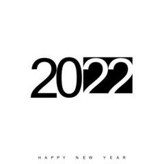 Happy New Year 2022 text design. Brochure template design, postcard, banner. Vector