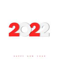 Happy New Year 2022 text design. Brochure template design, postcard, banner. Vector