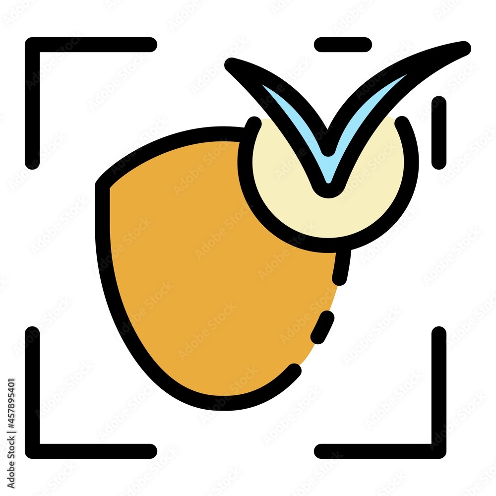 Aufkleber face recognized icon. outline face recognized vector icon color flat isolated