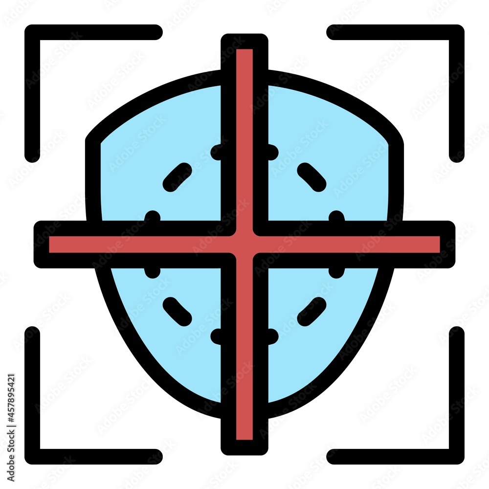 Poster face recognition sight icon. outline face recognition sight vector icon color flat isolated