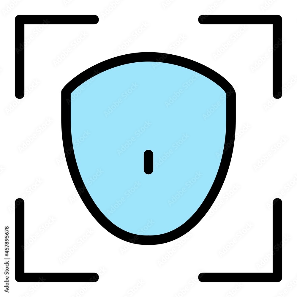 Poster smartphone face detection icon. outline smartphone face detection vector icon color flat isolated