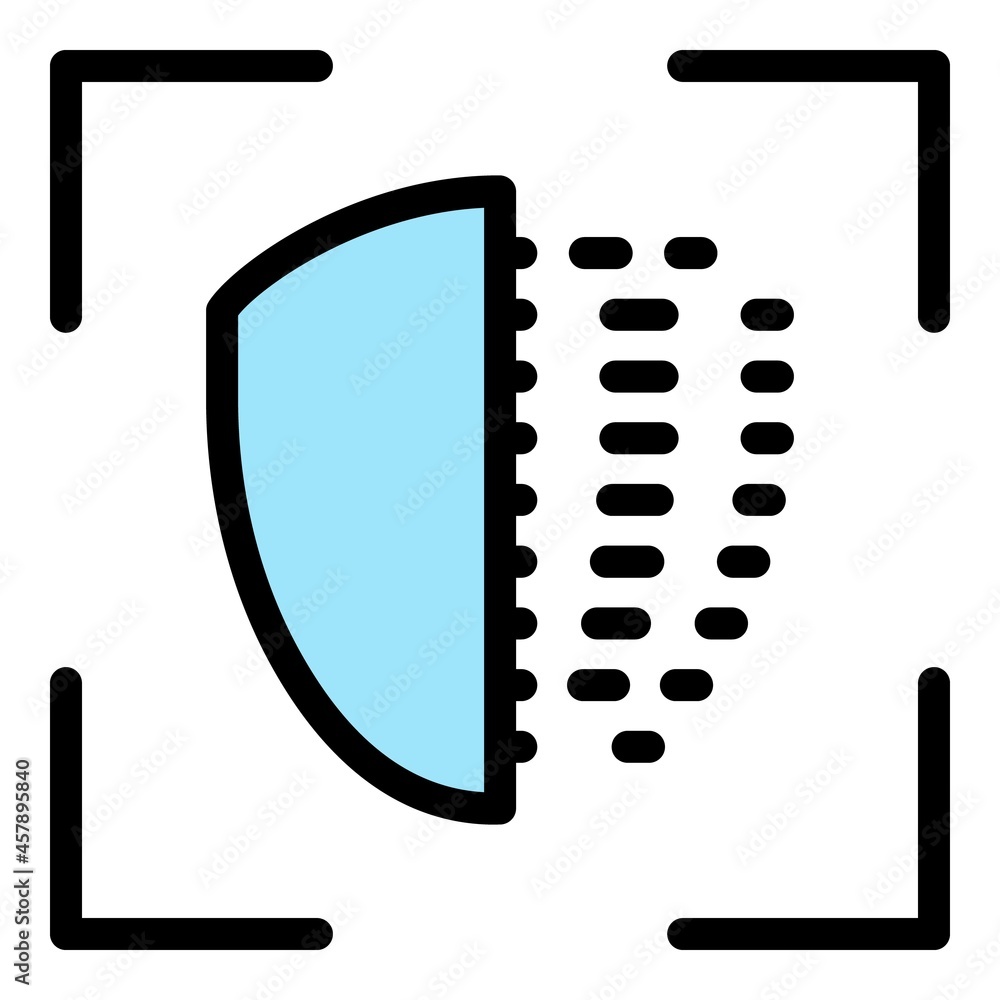 Aufkleber biometric face recognition icon. outline biometric face recognition vector icon color flat isolated